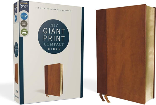 Biblia compacta NIV de letra grande (marrón)