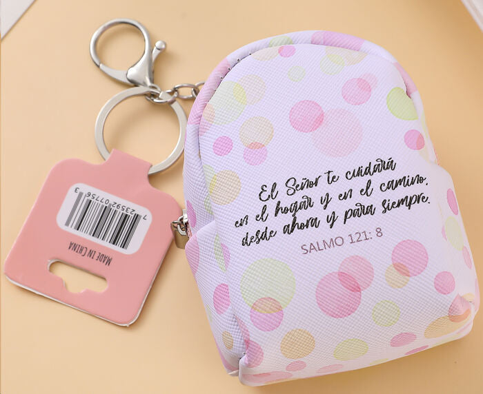 Llavero mochila Salmo 121:8 — available at The Gospel Bookstore