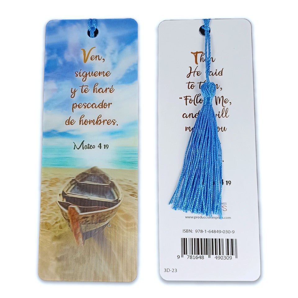 Separador 3D Mateo 4 19 — available at The Gospel Bookstore