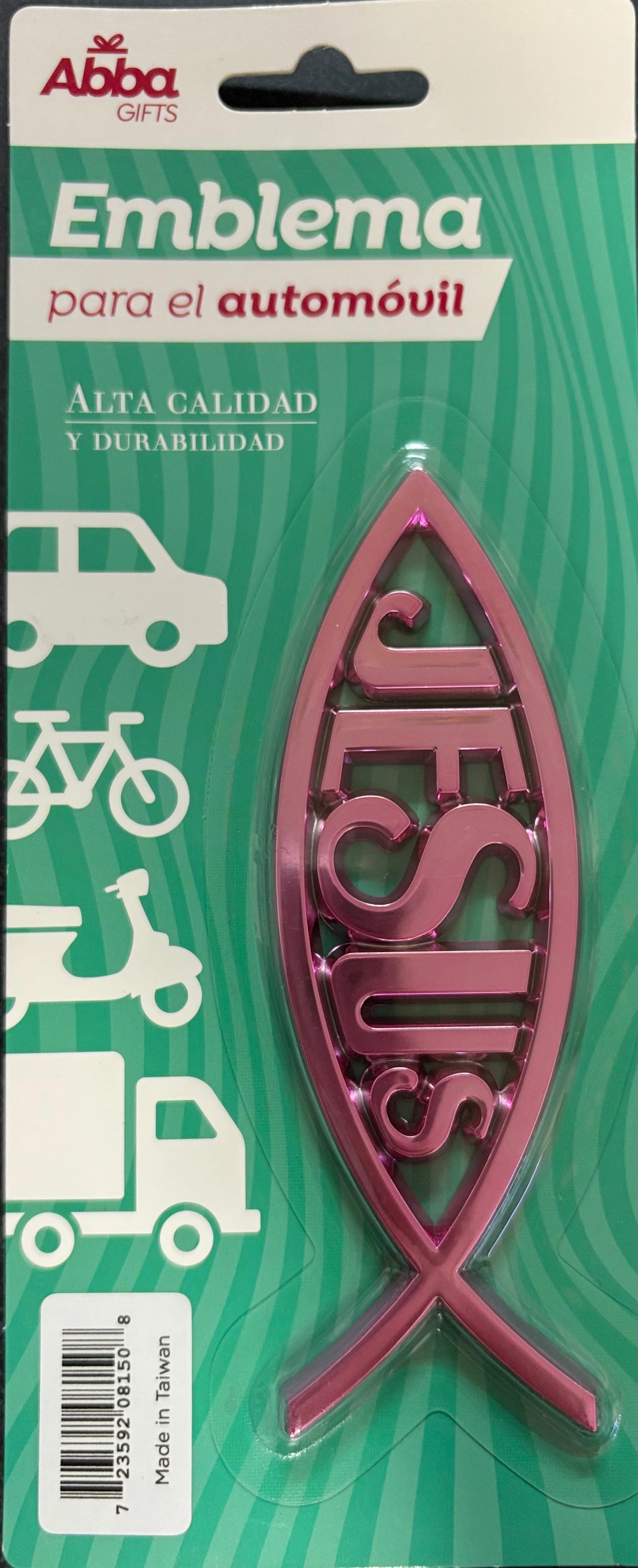 Emblema para el automovil (rosa) — disponible en La Librería del Evangelio