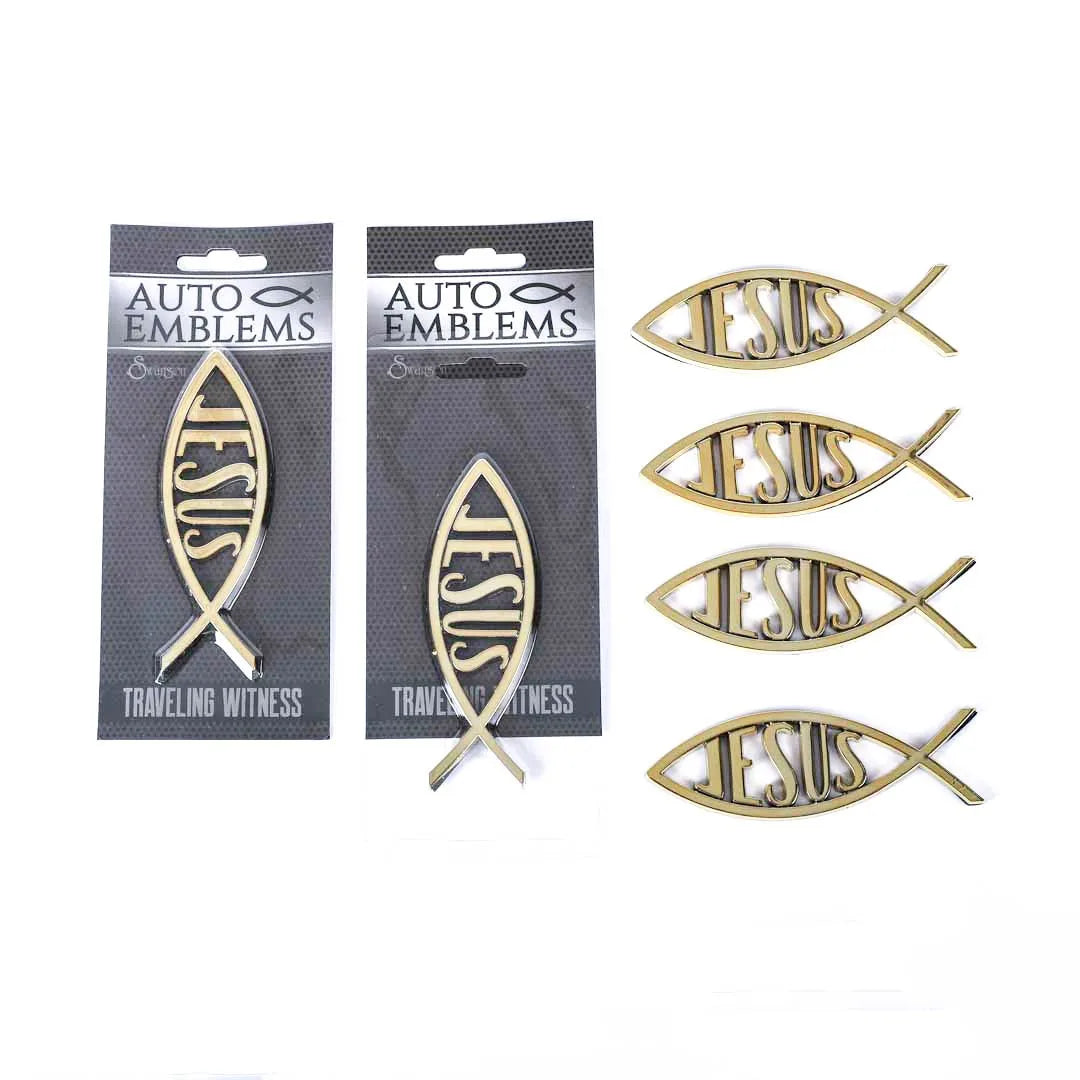 Auto Emblems — available at The Gospel Bookstore