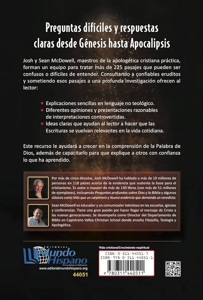 Manual para entender versículos difíciles de la Biblia Josh McDowell Sean McDowell