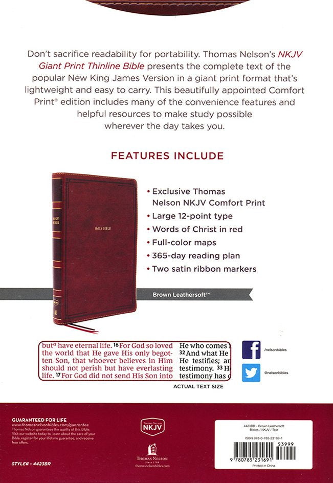 NKJV GIANT PRINT THINLINE BIBLE