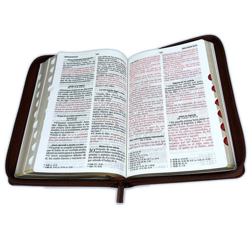 Santa biblia tamaño manual letra grande con zipper color cafe — imagen 2, La Librería del Evangelio