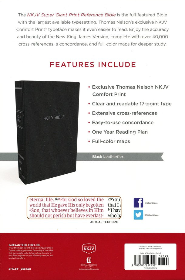 NKJV Super Giant Print Reference Bible