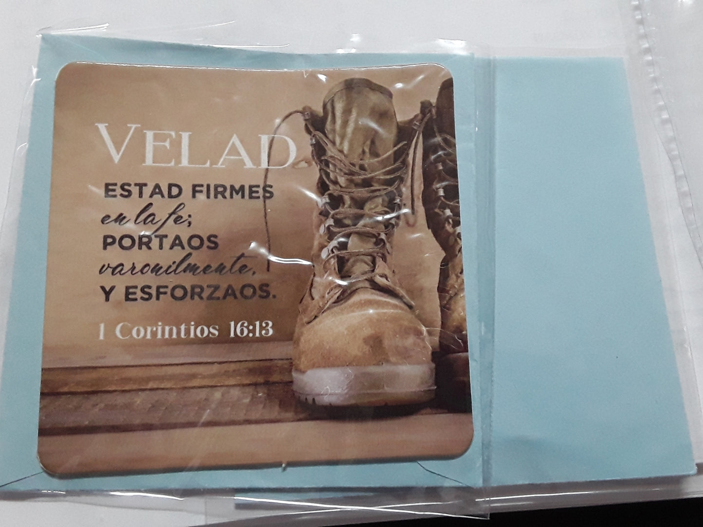 Tarjeta chica 1Corintios 16:13 — available at The Gospel Bookstore