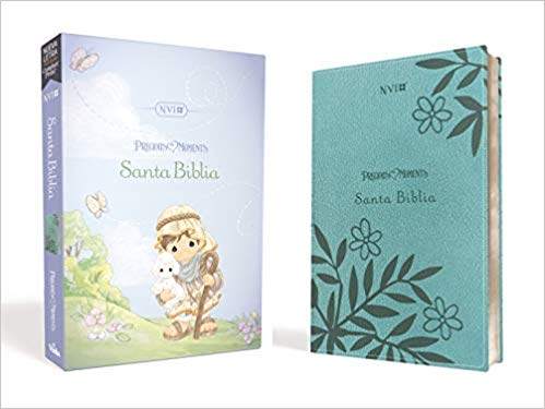 Santa Biblia Precious Moments NVI, Leathersoft Aqua — disponible en La Librería del Evangelio