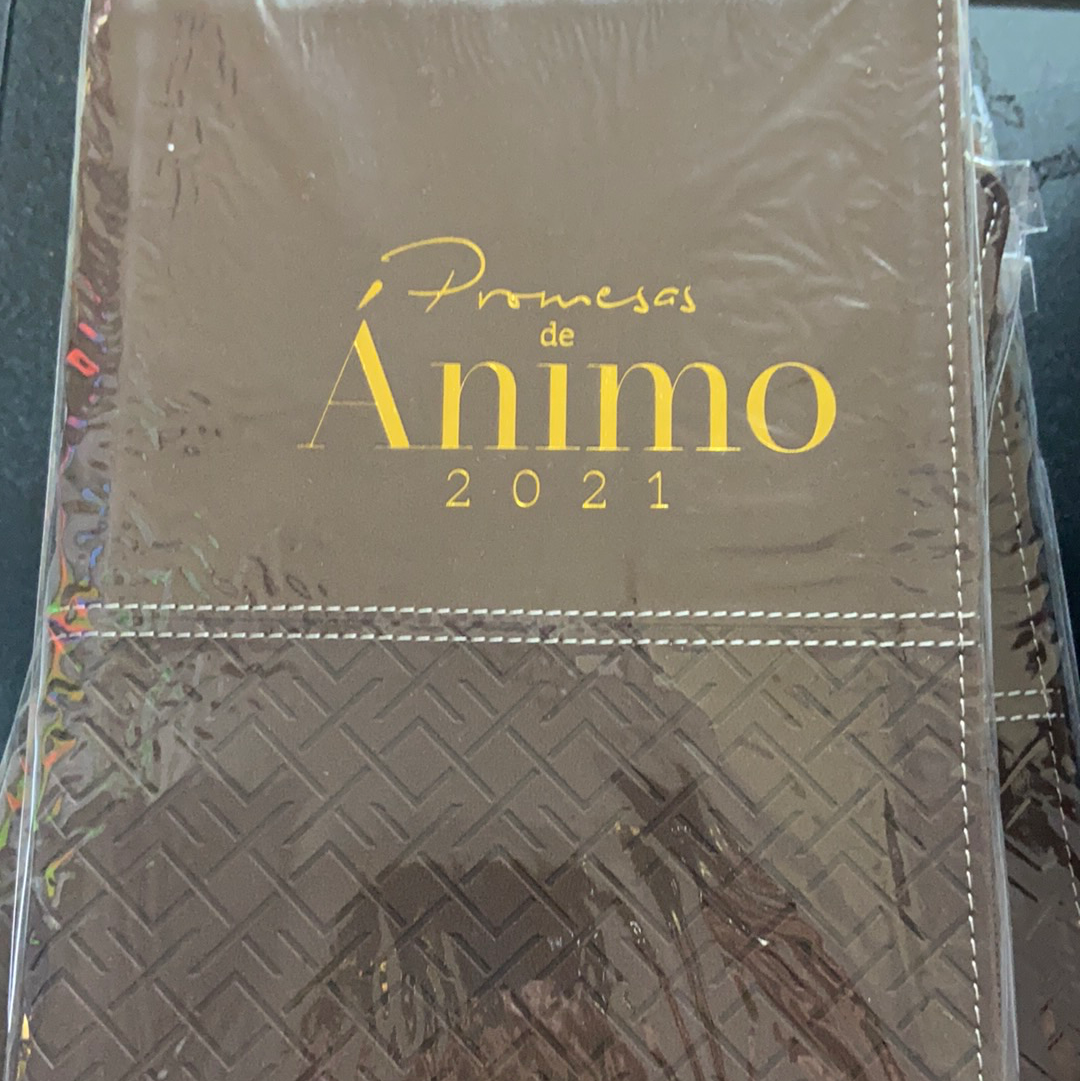 Promesas de animo 2021 con zipper, color cafe