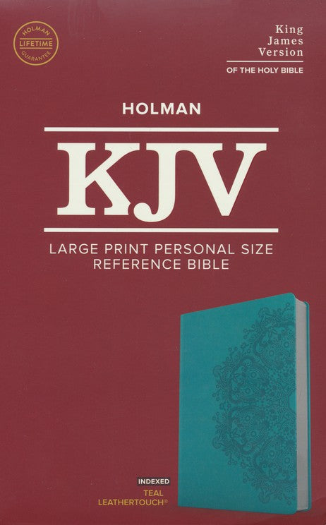 KJV Large Print Personal Size Reference Bible, Teal Leathertouch Imitation Leather, Indexed