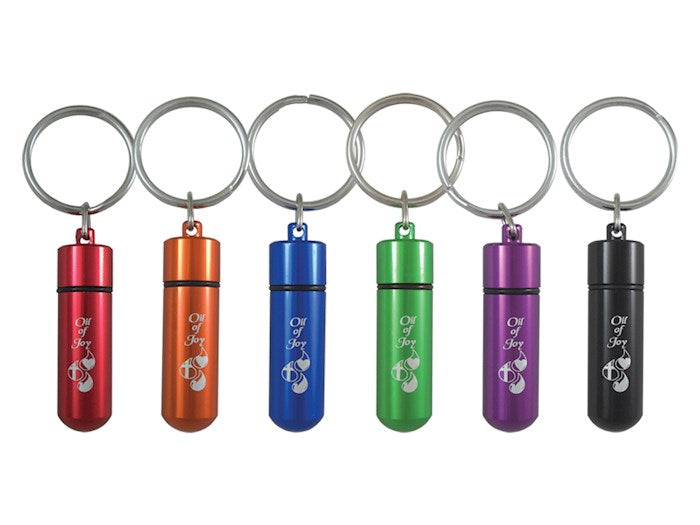 Oil of Joy Key Ring vials — available at The Gospel Bookstore