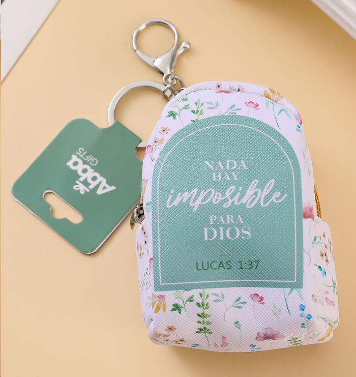 Llavero Mochila Lucas 1:37 — available at The Gospel Bookstore