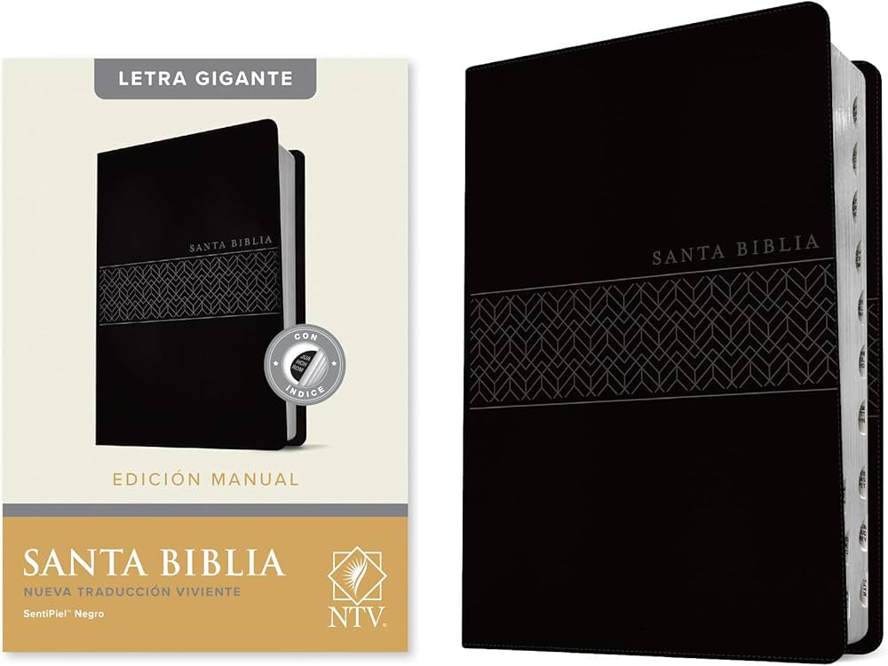 SANTA BIBLIA NUEVA TRADUCCIÓN VIVIENTE ( negra, indice, letra gigante) — disponible en La Librería del Evangelio