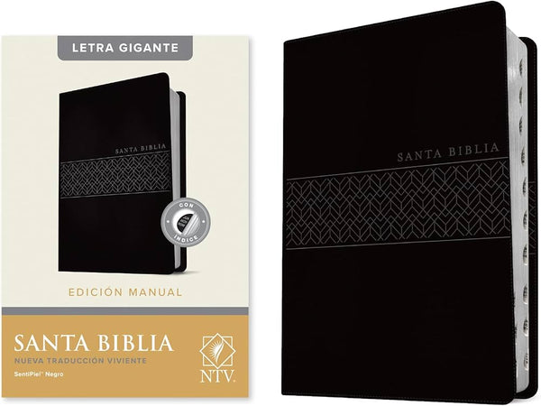 SANTA BIBLIA NUEVA TRADUCCIÓN VIVIENTE ( negra, indice, letra gigante) — disponible en La Librería del Evangelio