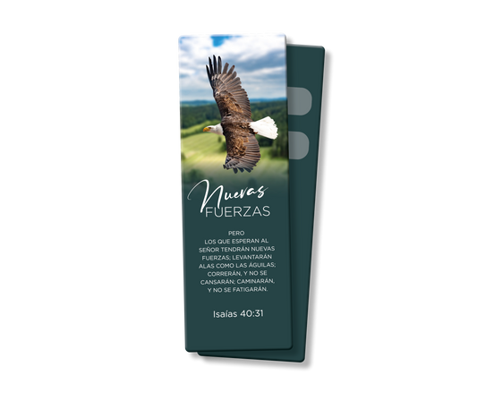 SEPARADOR/BOOKMARK NUEVAS FUERZAS (Isaias 40:31) (25pkg) — available at The Gospel Bookstore