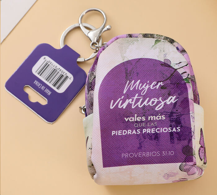 Llavero Mochila Mujer Virtuosa — available at The Gospel Bookstore