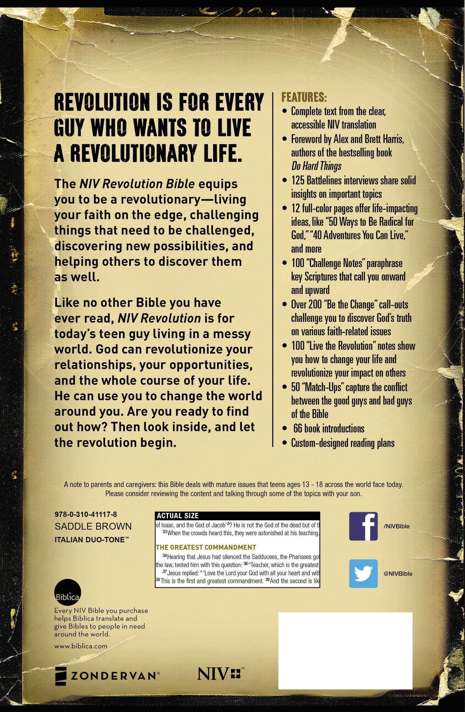 Revolution The Bible for Teen Guys - cover