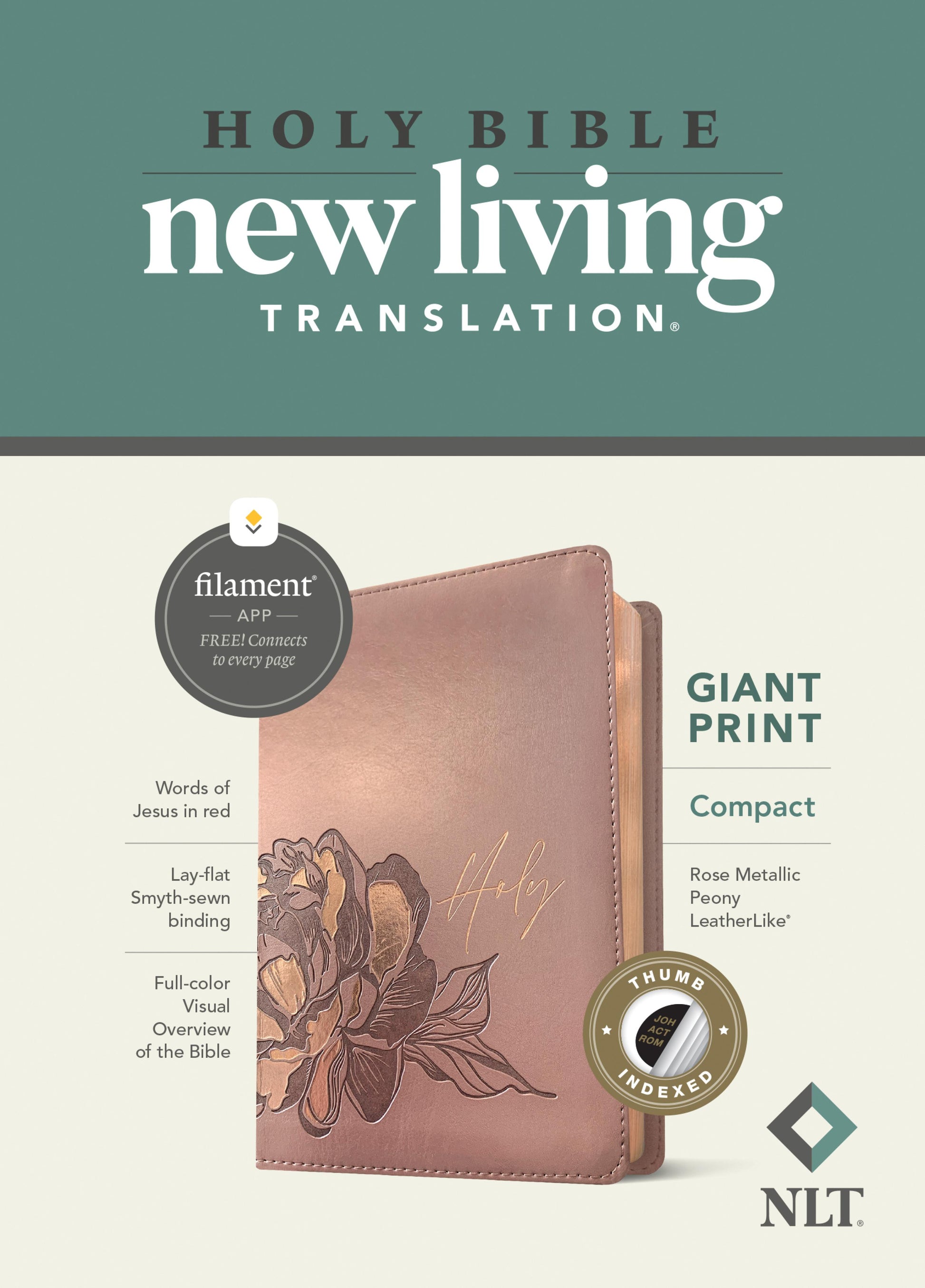 HOLY BIBLE NEW LIVING TRANSLATION GIANT PRINT COMPACT - cover