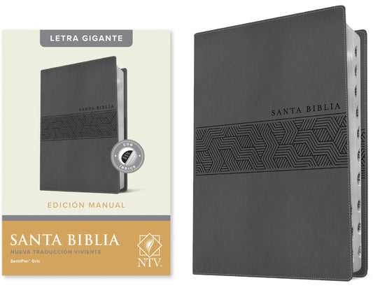 SANTA BIBLIA NUEVA TRADUCCIÓN VIVIENTE (Gris con indice letra gigante) - cover