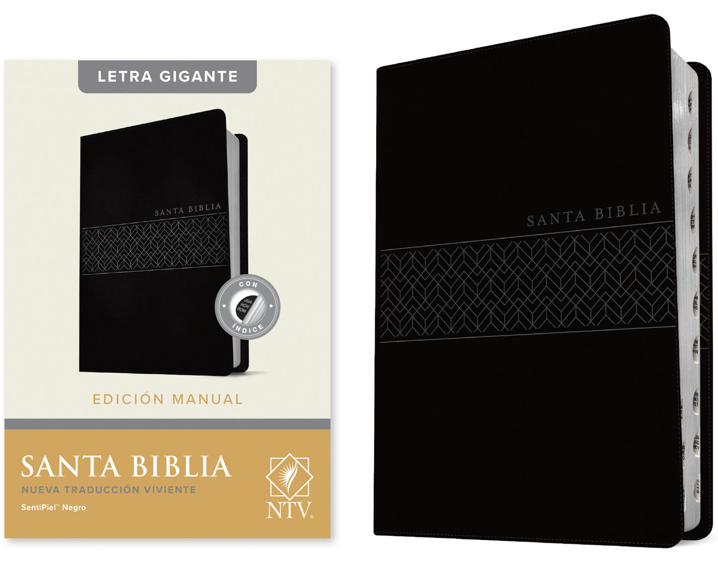 SANTA BIBLIA NUEVA TRADUCCIÓN VIVIENTE ( negra, indice, letra gigante) - cover