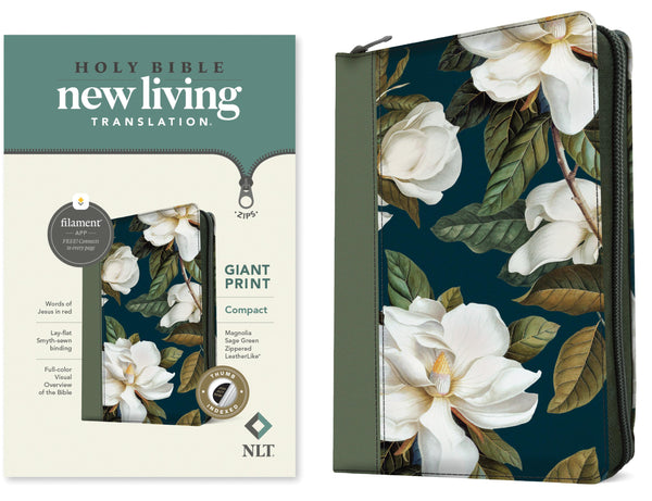 HOLY BIBLE NEW LIVING TRANSLATION GIANT PRINT COMPACT zipper and index - cover