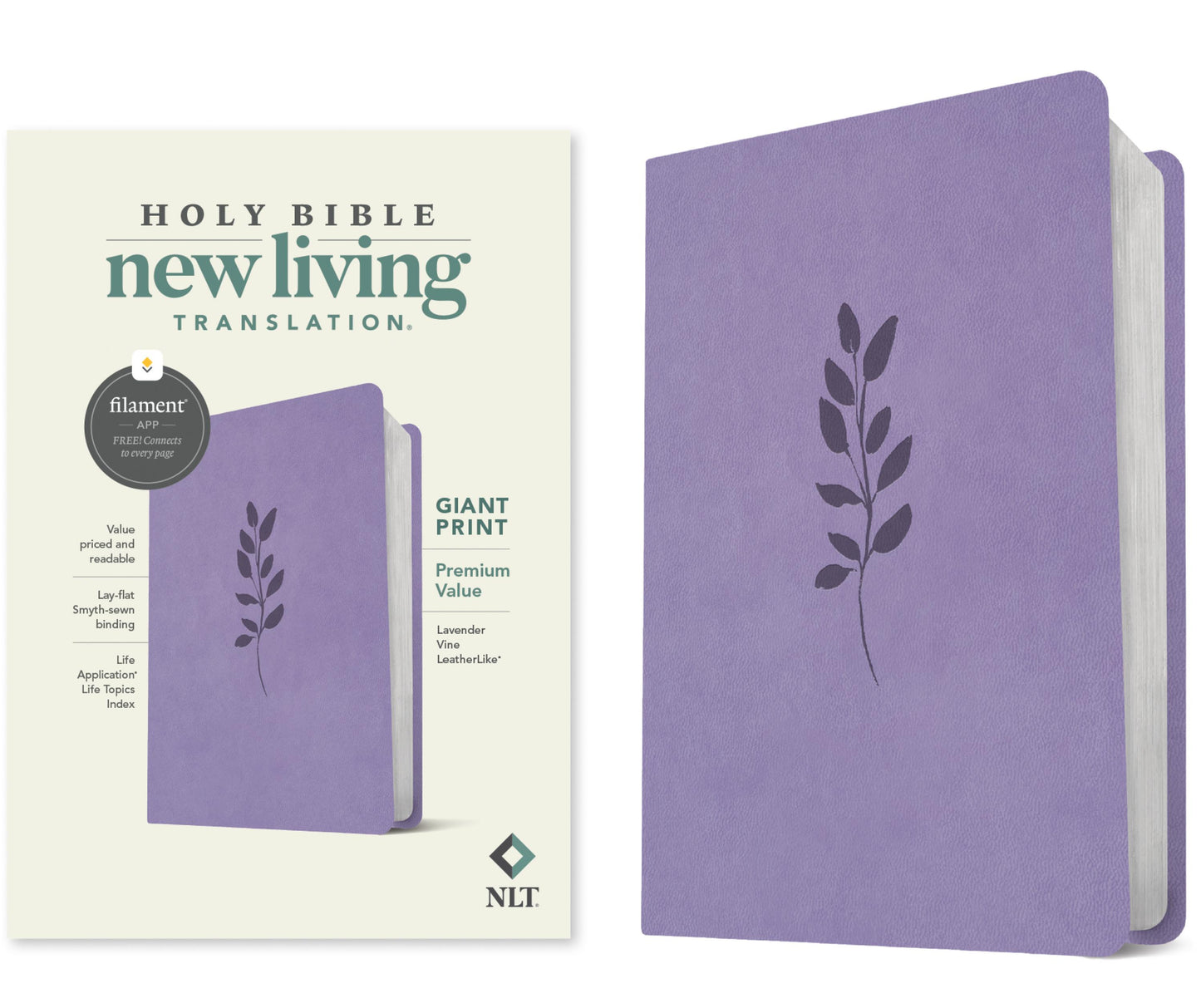 Holy Bible New Living Translation Giant Print Lavender - cover