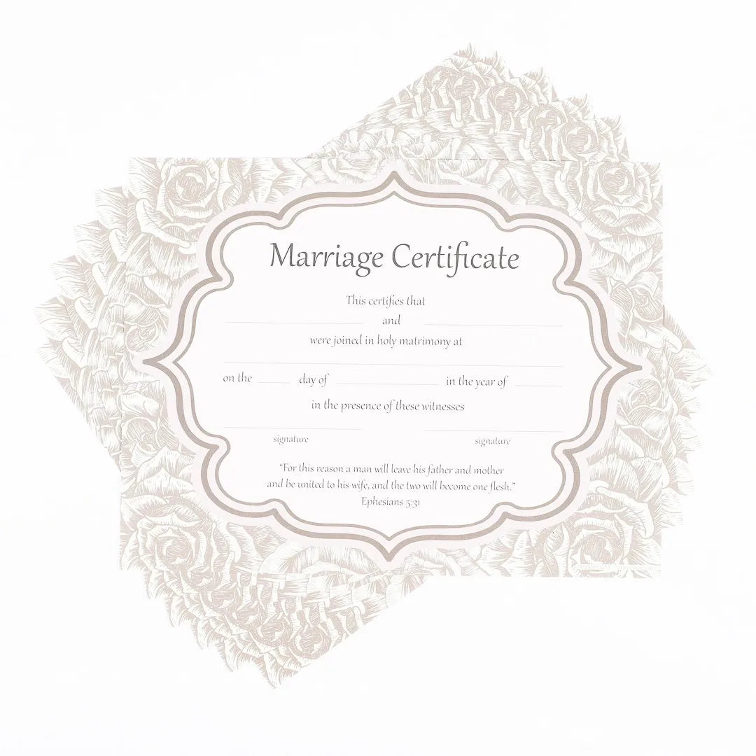 Marriage certificate pk 6 — available at The Gospel Bookstore