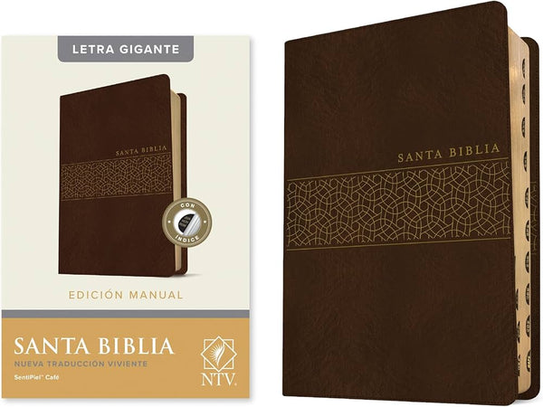 SANTA BIBLIA NUEVA TRADUCCIÓN VIVIENTE (cafe, indice, letra gigante)