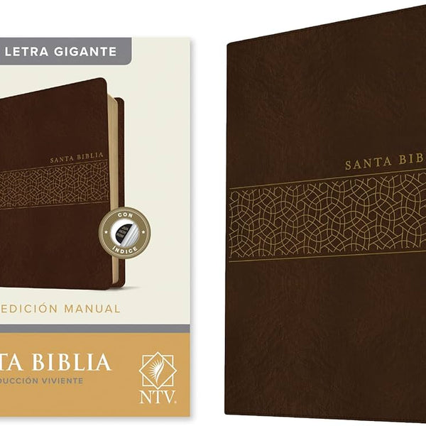 SANTA BIBLIA NUEVA TRADUCCIÓN VIVIENTE (cafe, indice, letra gigante)