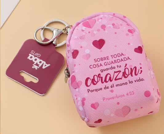 Llavero Mochila Proverbios 4:23 — available at The Gospel Bookstore