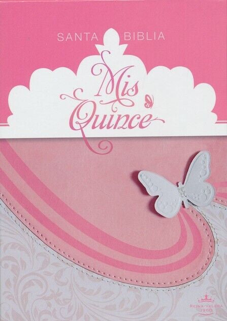 RVR 1960 Biblia Mis Quince, rosa y blanco símil piel (Spanish Edition)(Spanish) — disponible en La Librería del Evangelio