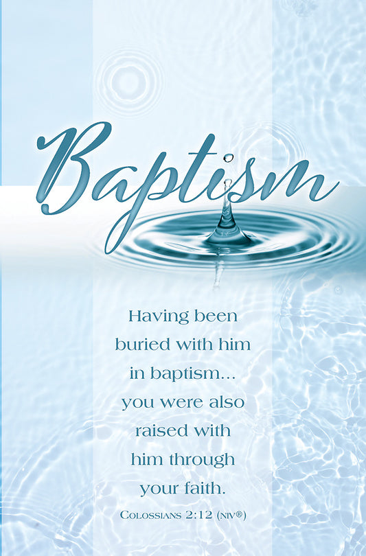 Baptism bulletin — available at The Gospel Bookstore