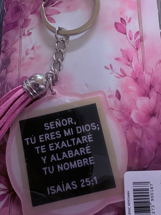Llavero Isaias 25:1 — available at The Gospel Bookstore