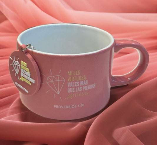 Taza y llavero Mujer Virtuosa — available at The Gospel Bookstore