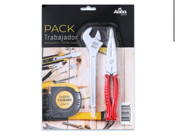 Pack Trabajador Esfuérzate y se Valiente - Josue 1:9 Bolígrafos + sticky notes