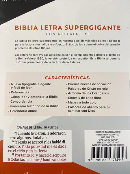 Biblia Letra Supergigante con Referencias Reina Valera 1960