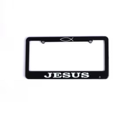 Car plate JESUS — available at The Gospel Bookstore