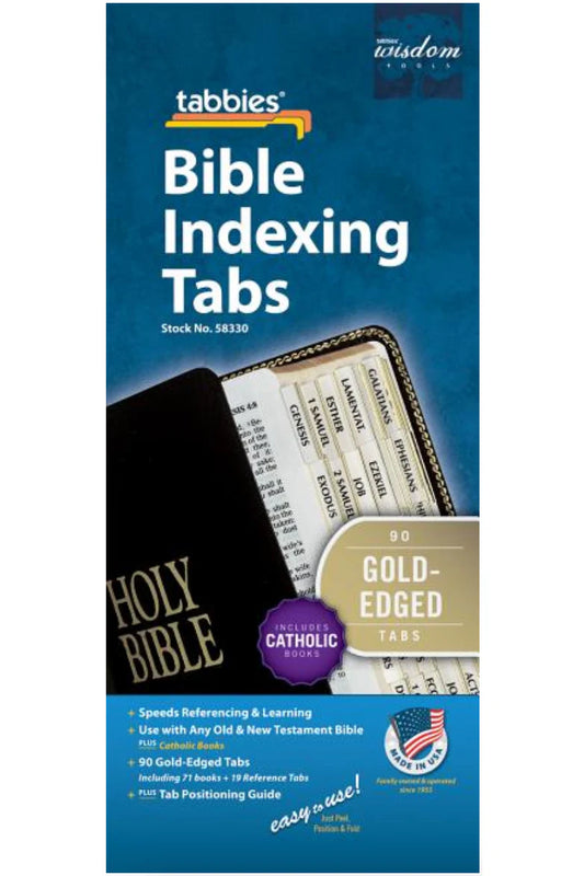 Bible indexing tabs gold edge — available at The Gospel Bookstore