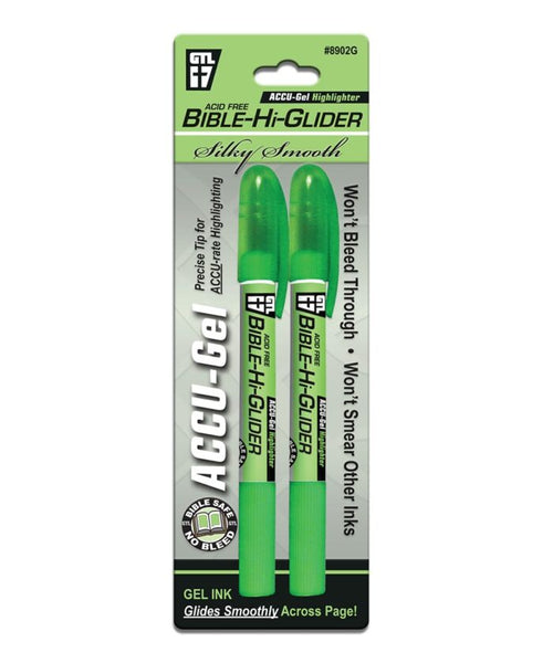 Accu-Gel Highlighter Acid Free Bible-Hi-Glider - GREEN