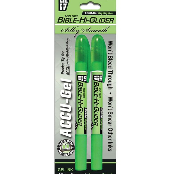 Accu-Gel Highlighter Acid Free Bible-Hi-Glider - GREEN