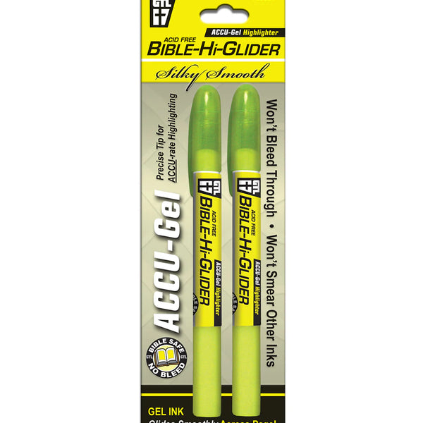 Accu-Gel Highlighter Acid Free Bible-Hi-Glider - YELLOW