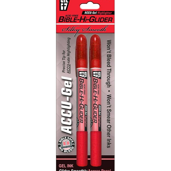 Accu-Gel Highlighter Acid Free Bible-Hi-Glider -RED