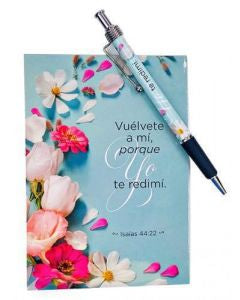 Libreta y Bolígrafo Isaias 44:22 — disponible en La Librería del Evangelio
