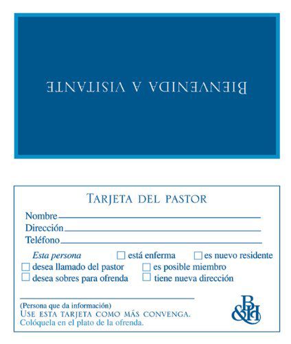 Tarjeta de bienvenida — disponible en La Librería del Evangelio