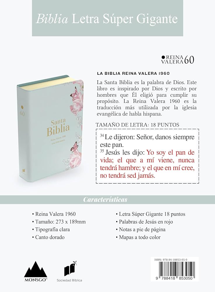 Santa Biblia Reina Valera 1960 Letra Supergigante — imagen 2, La Librería del Evangelio