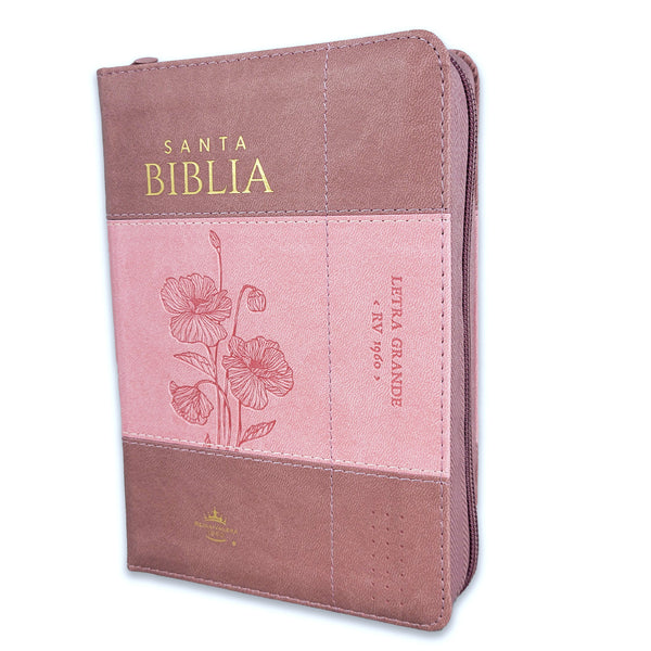 Santa Biblia Reina Valera 1960 compacta con zipper letra grande