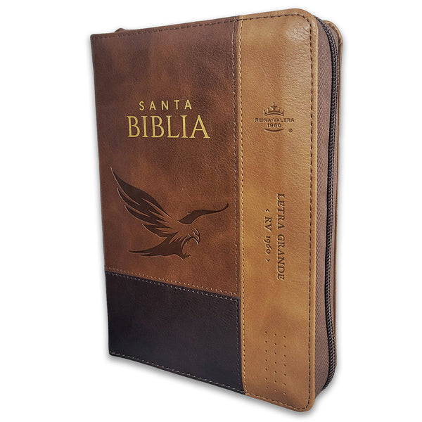 Santa Biblia Reina Valera 1960 compacta con letra grande y zipper