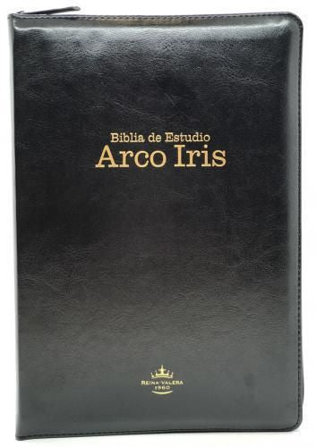 Biblia de Estudio Arcoíris Reina Valera 1960 con zipper y lente de aumento (negra) — disponible en La Librería del Evangelio