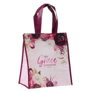 Shopping bag His Grace is Enough 2 Cor 12.9 — available at The Gospel Bookstore