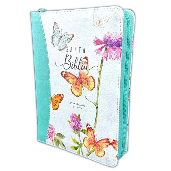 Santa Biblia letra grande compacta con zipper