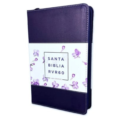 Santa Biblia Reina Valera 1960 morada Jasmin lila letra grande — disponible en La Librería del Evangelio